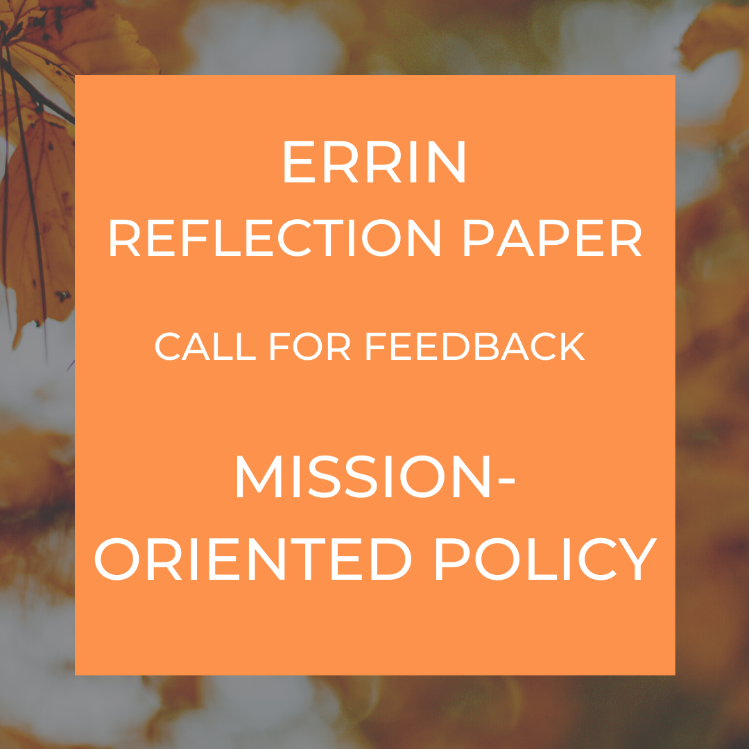 ERRIN reflection paper - mission-oriented policy